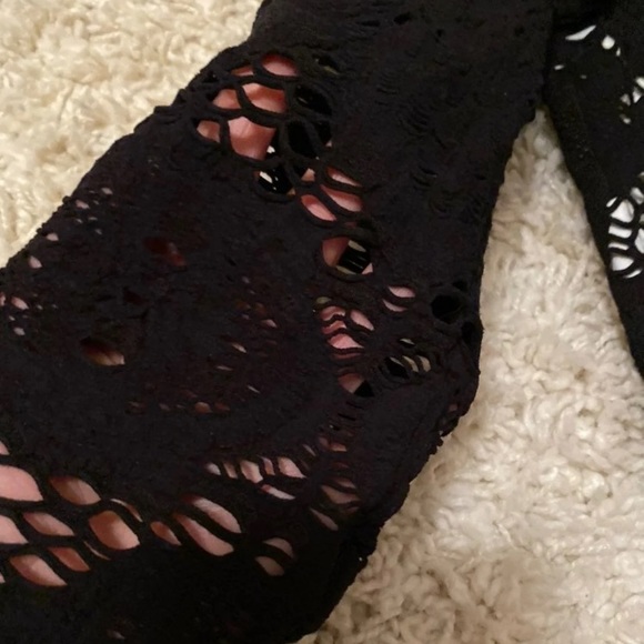 Free People Crochet 3/4 sleeve Bodycon Dress XS/S - Picture 8 of 8